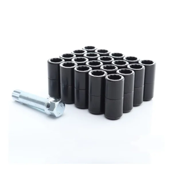Nakrętki Gwiazdka Długie M14x1,5 Stożek Czarne